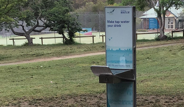 Bybrook-Skybo Water System, View of Blue Mountains from tra…